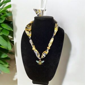 Handmade Yellow and Silver Statement Necklace